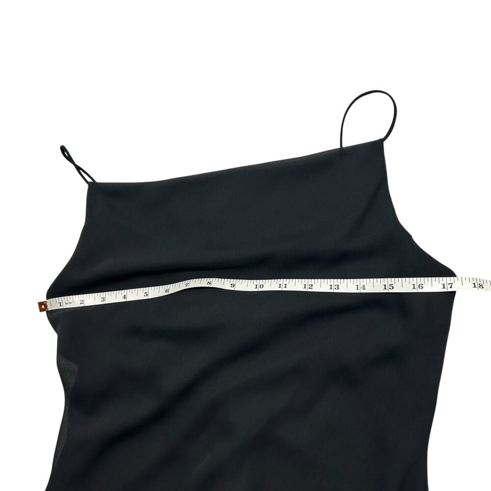 B Smart Slip Dress Cowl Neck Spaghetti Strap Midi Lined Black Sz 7 8 Chiffon - Picture 4 of 7